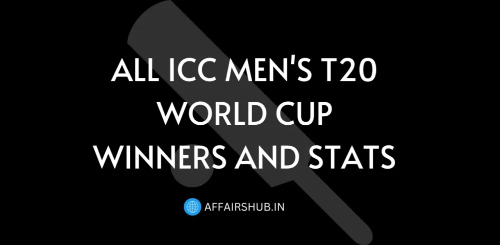 All ICC Men's T20 World Cup Winners and Stats