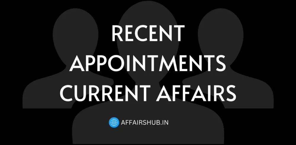 Recent Appointments Current Affairs