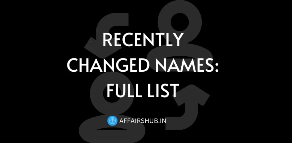 Recently Changed Names